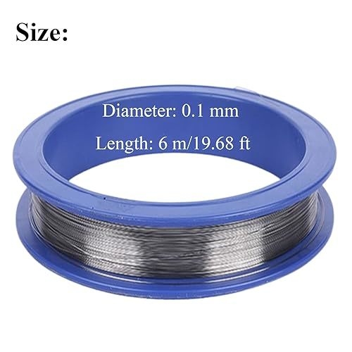 Fio de tungstênio de alta pureza, 99,95% de pureza, diâmetro do fio de metal 0,09 mm-0,15 mm, comprimento 6 m para laboratório industrial