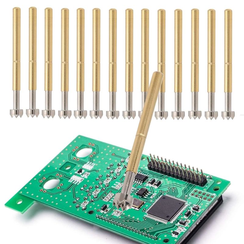 2Proba de prova de mola de.36mm com 9 garras e 100 pcs de barril de latão Pin de teste carregado de mola para teste industrial