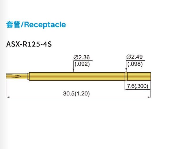 Proba de ensaio de molas de aço inoxidável de tamanhos personalizados, com pistão BeCu/SK4 para aplicações TIC