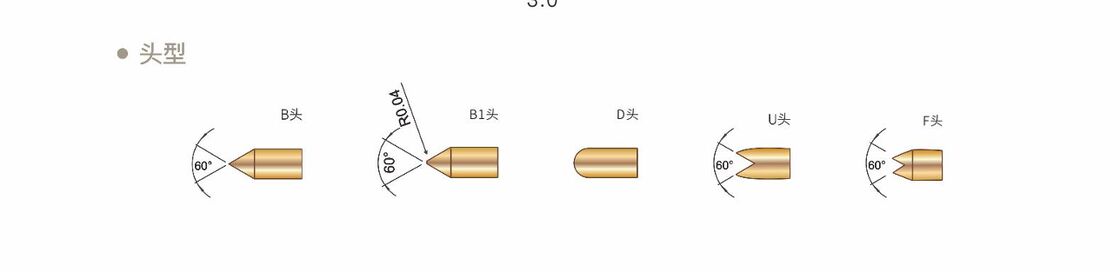 Proba de prova de mola revestida de ouro com corrente nominal de 2A e tamanhos personalizados para testes de precisão