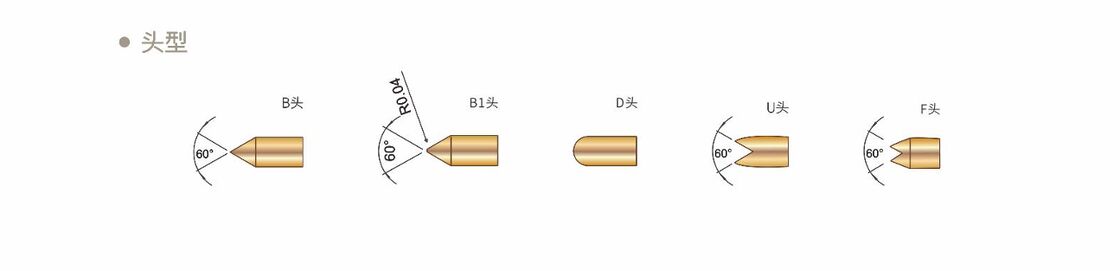 Sonda de ensaio de molas de alta frequência de dupla cabeça revestida de ouro para ensaio de circuitos integrados YF DE2-055BB30-01C0