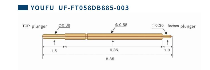 Proba de prova de molas de ouro com corrente nominal de 2A e tamanhos personalizados para teste de PCB
